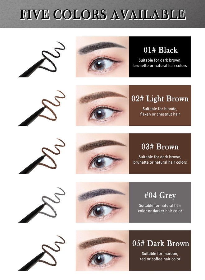 Lestpola 12Pcs Waterproof Dark Brown Eyebrow Pencil Set, Professional Brow Micro Eyebrow Retractable Pencil, Ultra Fine Long Lasting for Perfect Eye Liner Brows Eye Makeup Shaping & Filling Brow Gel Pen- 05 - Image 5